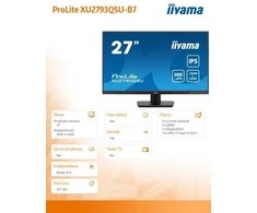 Monitorius IIYAMA XU2793QSU-B7 27 colių IPS 2560x1440 300cd/m2 1ms HDMI DP USB