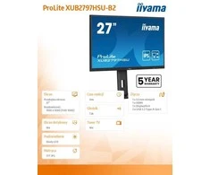 Monitorius iiyama ProLite XUB2797HSU-B2 - 100Hz | Full HD | 27'' | IPS | 1ms
