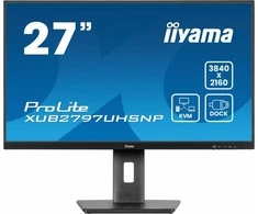 Monitorius IIYAMA XUB2797UHSNP-B1 27 colių IPS UHD 350cd/m2 4ms 15cm aukščio kor. Stovas HDMI DP USB-C doko LAN garsiakalbiai
