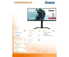 Monitorius IIYAMA GCB3481WQSU-B1 G-Master Raudona Eagle 34 colių UW VA Curved 1500R UWQHD 180Hz 500cd/m2 0.3ms 2xHDMI 2xDP 4xUSB 3.2 HDR400 garsiakalbiai