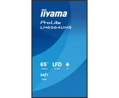 Iiyama Monitorius 65 cali lh6564uhs-b1ag, 24/7,va,android14,4k,500cd,5000:1, 2xhdmi ,usb-c,rj45, rs-232c, ir, 2x10w, 2xusb, uchwyt Ścienny,iisignage2,wifi,fa