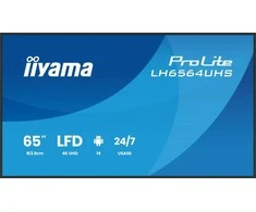 Iiyama Monitorius 65 cali lh6564uhs-b1ag, 24/7,va,android14,4k,500cd,5000:1, 2xhdmi ,usb-c,rj45, rs-232c, ir, 2x10w, 2xusb, uchwyt Ścienny,iisignage2,wifi,fa