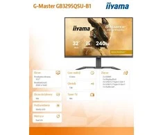 iiyama G-MASTER GB3295QSU-B1 computer monitorius 80 cm (31.5") 2560 x 1440 pikselių Quad HD LED Juodas