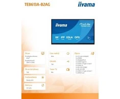 Monitorius Iiyama TE8613A-B2AG 86IN UHD IR 40P - TOUCH AG WITH INTERACTIVE ANDROI