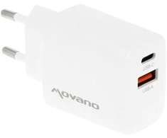 Įkroviklis Movano GaN 30W USB-C PD + USB-A (baltas)