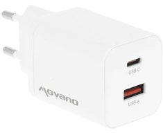 Įkroviklis Movano GaN 45W USB-C PD + USB-A (baltas)