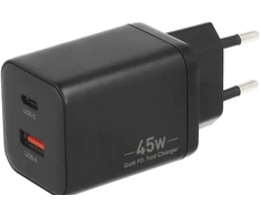 Įkroviklis Movano GaN 45W USB-C PD + USB-A (juodas)