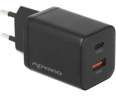 Įkroviklis Movano GaN 45W USB-C PD + USB-A (juodas)