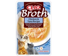 INABA Ciao Broth with vištiena, lašiša and tuna – skanėstas katėms – 24x40g