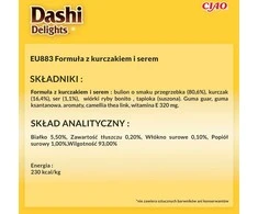 INABA CAT Dashi Delights Silky Broth vištiena su sūriu - skanėstas katėms - 40g