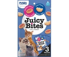 INABA Juicy Bites Vištienos ir tuno skanėstai katėms - 3 x 11g