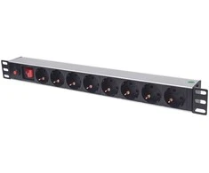 „Intellinet“ stovo tipo maitinimo lizdas 19 x 8 1u schuko 3m saugiklis 713986