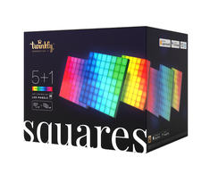 Išmaniosios LED plokštės Twinkly Squares (1 pagrindinė plokštė + 5 prailginimai) RGB, daugiaspalvės