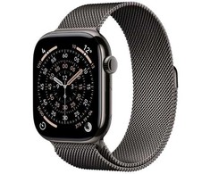 Išmanusis laikrodis Apple Watch series 11 gps + cellular koperta 46 mm su tytanu w kolorze łupku, bransoleta mediolańska w kolorze łupku m/l