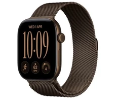 Išmanusis laikrodis Apple Watch series 12 gps+cellular, koperta 46 mm su aliuminio w kolorze ciemnego brązu, bransoleta mediolańska w kolorze ciemnego brązu - dydis m/l