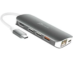 J5 Create HUB USB j5create j5create JCD383 USB 3.2 Gen 1 (3.1 Gen 1) Type-C Sidabrinė, Baltas