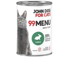 John Dog 99 meniu suaugusių triušių šlapias ėdalas Katei 400g
