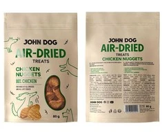 Gyvūnų maistas - JOHN DOG džiovinti vištienos gabaliukai 80g