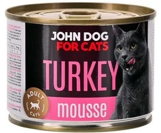 John Dog JD katėms suaugusioms kalakutienos putėsiams konservuotas šlapias ėdalas 200 g