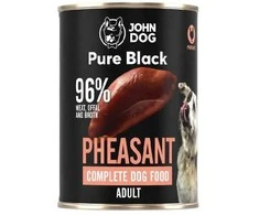 JOHN DOG Pure Juodas Fazanas – drėgnas ėdalas šunims – 400g