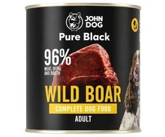 JOHN DOG Pure Juodas Šernas – drėgnas ėdalas šunims – 800g