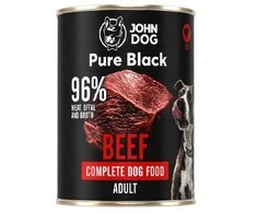 JOHN DOG Pure Juodas Jautiena – drėgnas ėdalas šunims – 400g