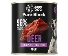 JOHN DOG Pure Juodas elnias – drėgnas ėdalas šunims – 800g