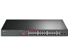 Šakotuvas TP-Link 24-Port 10/100Mbps + 2-Port Gigabit Unmanaged PoE+ Switch