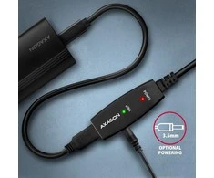 Axagon ADR-215 Aktyvus prailginimas USB 2.0 A-M > A-F laidas, 15 m ilgio. Maitinimo variantas.