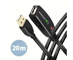 Axagon ADR-220 Aktyvus prailginimas USB 2.0 A-M > A-F laidas, 20 m ilgio. Maitinimo variantas.