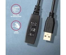 Axagon ADR-220 Aktyvus prailginimas USB 2.0 A-M > A-F laidas, 20 m ilgio. Maitinimo variantas.