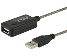 Kabelis savio cl-76 (usb 2.0 typu a m - usb 2.0 typu a f; 5m; spalva juoda)