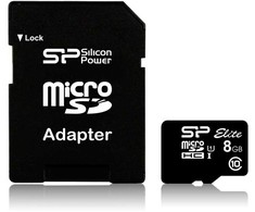 Karta pamięci silicon power microsdhc elite 8gb cl10 uhs-1 (u1) + adapter microsd-sd (sp008gbsthbu1v10sp)