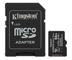 „Kingston“ 64 GB „Micro SDXC Canvas Select Plus 3“ + ADP atmintis
