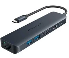 Hiper | „HyperDrive EcoSmart Gen.2“ universalus USB-C 7-in-1 šakotuvas su 100 W PD maitinimo perdavimu