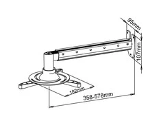 ART RAMP P-103 ART Laikiklis P-103 *36-58cm* prie projektoriaus juodas 15KG tvirtinimas prie sienos