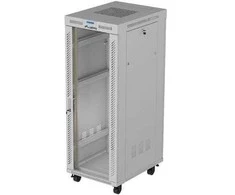Free-standing rack cabinet 19" 32U 600x800 pilkas glass door LCD Lanberg (flat pack) V2