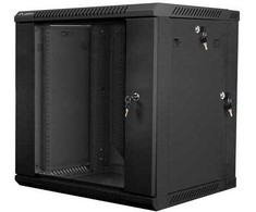 Lanberg Dviejų sekcijų prie sienos montuojama instaliacinė spintelė 19 colių 12u 600x600mm juoda