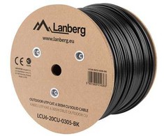 Lanberg lcf6-21cu-0305-bk kabelis sieciowy juoda 305 m cat6 f/utp (ftp)