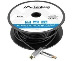 Lanberg kabelis hdmi m/m v2.0 80m optyczny aoc ca-hdmi-20fb-0800-bk