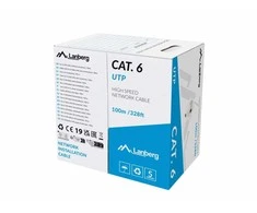 Lanberg lcu6-11cu-0100-s tinklo kabelis pilkas 100m cat6 u/utp