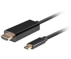 Lanberg kabelis usb-c(m)->hdmi(m) 1m 4k 60hz juoda ca-cmhd-10cu-0010-bk