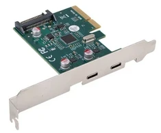 Lanberg Karta jungiama į tinklą pci express x1 -> 2x usb-c 3.2 gen 2x1 led low profile