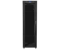 Lanberg Laisvai pastatoma montuojama spintelė 19 42u 600x800 juoda, LCD stiklo durelės (plokščia pakuotė)