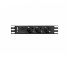 Lanberg Listwa zasilająca rack pdu 10 cali 1u 3x schuko 2m 16a juoda
