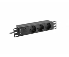Lanberg Listwa zasilająca rack pdu 10 cali 1u 3x schuko 2m 16a juoda