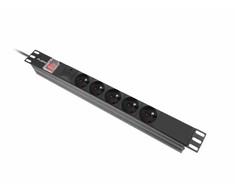 Lanberg Rack maitinimo lizdas PDU 19 colių 1u 16A 5x230V 2m juodas C14