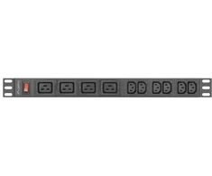 LANBERG RACK PDU POWER STRIP 19" 1U 16A 2M 4X C19 6X IEC C13 Juodas C20