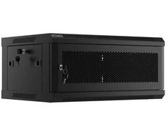Pakabinama instaliacinė spintelė 19" 4u 600x450 juodos Lanberg perforuotos durys (plokščia pakuotė)