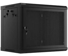 Pakabinama instaliacinė spintelė 19" 9u 600x450 juodos Lanberg perforuotos durys (plokščia pakuotė)